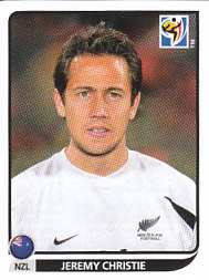Jeremy Christie New Zealand samolepka Panini World Cup 2010 #460